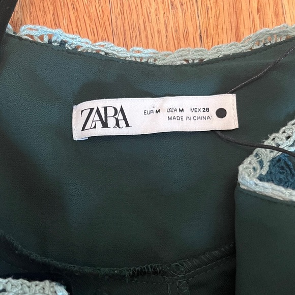 Zara Greenish Black Chemise with Blue Lace Christmas - Picture 3 of 4